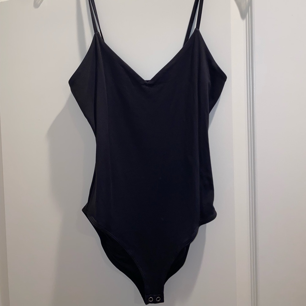 Plain black body suit